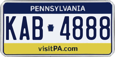 PA license plate KAB4888
