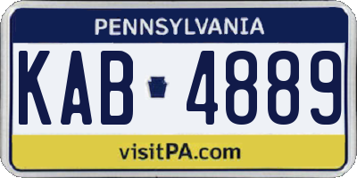PA license plate KAB4889
