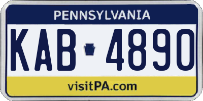 PA license plate KAB4890