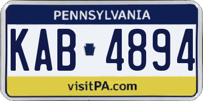 PA license plate KAB4894