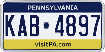 PA license plate KAB4897