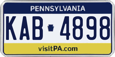 PA license plate KAB4898