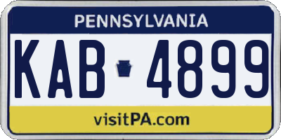 PA license plate KAB4899