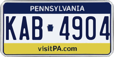 PA license plate KAB4904