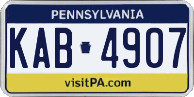 PA license plate KAB4907