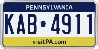 PA license plate KAB4911