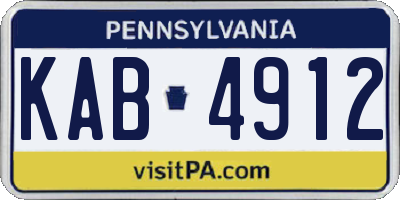 PA license plate KAB4912