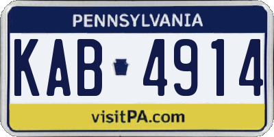 PA license plate KAB4914
