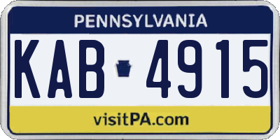 PA license plate KAB4915