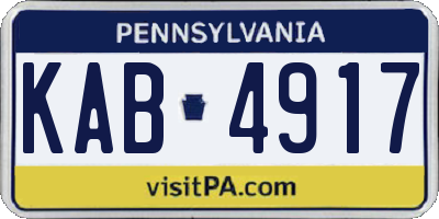 PA license plate KAB4917