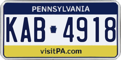 PA license plate KAB4918