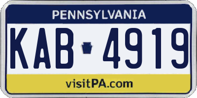 PA license plate KAB4919