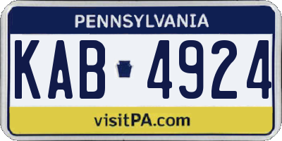 PA license plate KAB4924