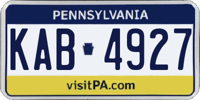 PA license plate KAB4927