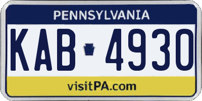 PA license plate KAB4930