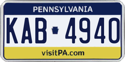 PA license plate KAB4940
