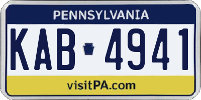 PA license plate KAB4941