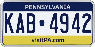 PA license plate KAB4942