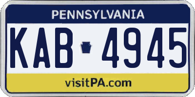 PA license plate KAB4945