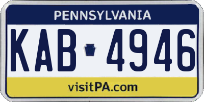 PA license plate KAB4946