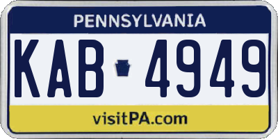 PA license plate KAB4949