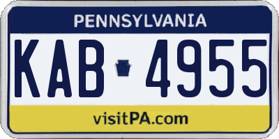 PA license plate KAB4955
