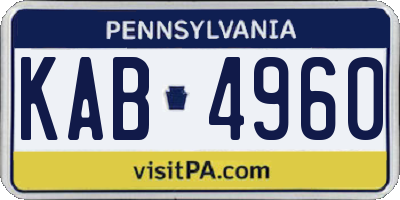 PA license plate KAB4960