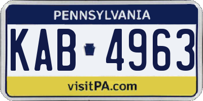 PA license plate KAB4963