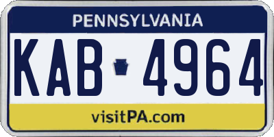 PA license plate KAB4964