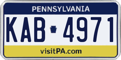 PA license plate KAB4971