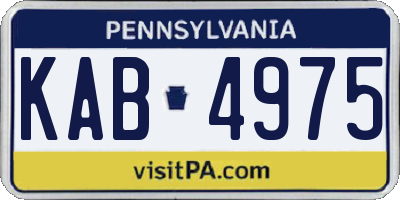 PA license plate KAB4975