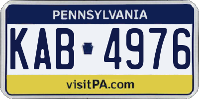 PA license plate KAB4976