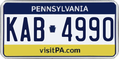 PA license plate KAB4990