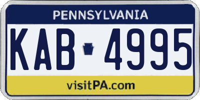 PA license plate KAB4995