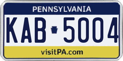 PA license plate KAB5004