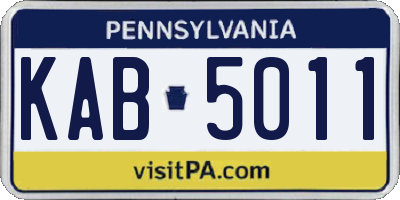PA license plate KAB5011