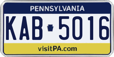 PA license plate KAB5016
