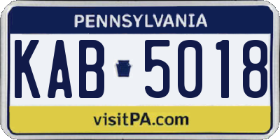 PA license plate KAB5018
