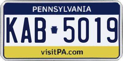 PA license plate KAB5019