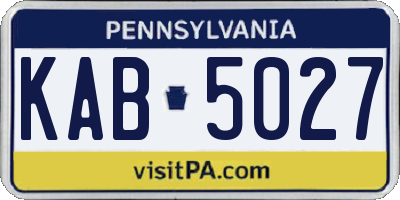 PA license plate KAB5027