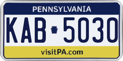 PA license plate KAB5030