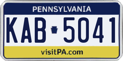 PA license plate KAB5041