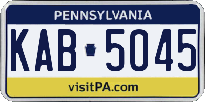PA license plate KAB5045