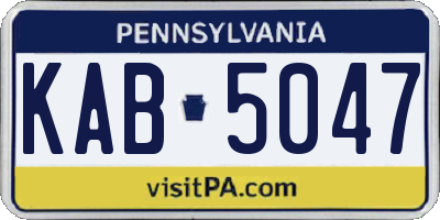 PA license plate KAB5047