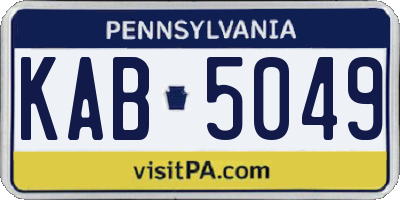 PA license plate KAB5049