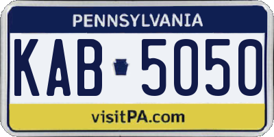 PA license plate KAB5050