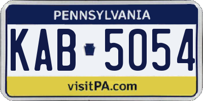 PA license plate KAB5054
