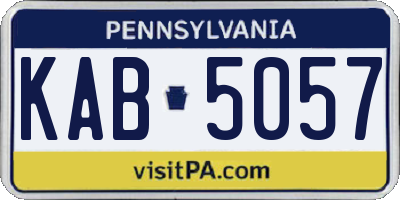 PA license plate KAB5057