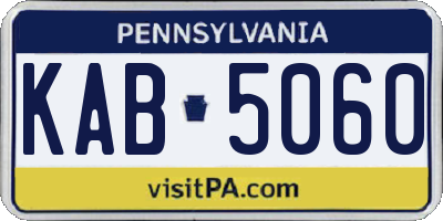 PA license plate KAB5060