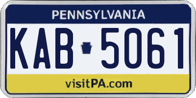 PA license plate KAB5061